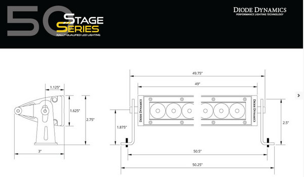 SS50 Stage Series 50" White Light Bar
