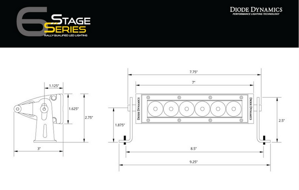 SS6 Stage Series 6" White Light Bar (one)
